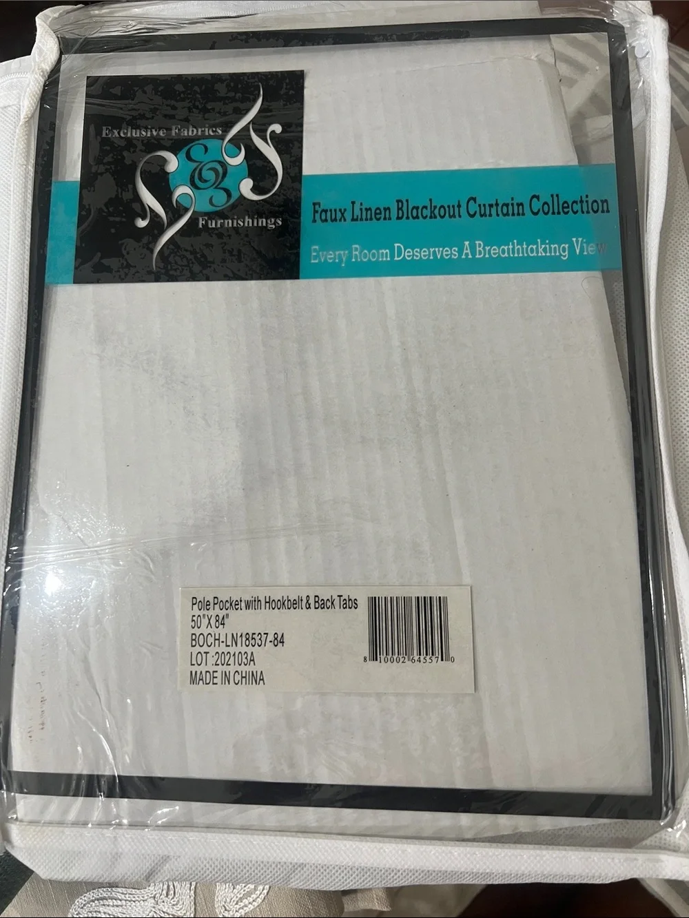 Faux Linen Blackout Curtain Panels - Teal